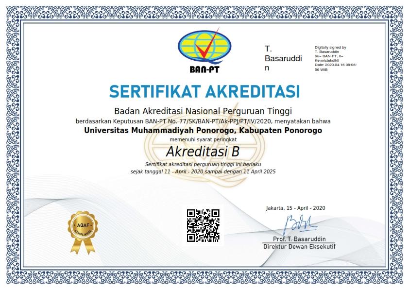 Sertifikat Akreditasi PT